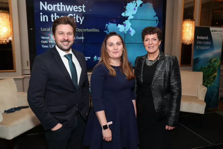 (L to R – Allan Mulrooney, Interim CEO, Western Development Commission; Michelle Conaghan, Regional Manager, North West Regions, IDA Ireland and Meabh Conaghan, Regional Director West and North West Region, Enterprise Ireland.)