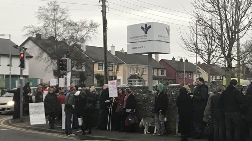 Protest at Bons Secours hospital Renmore over Tuam babies scandal