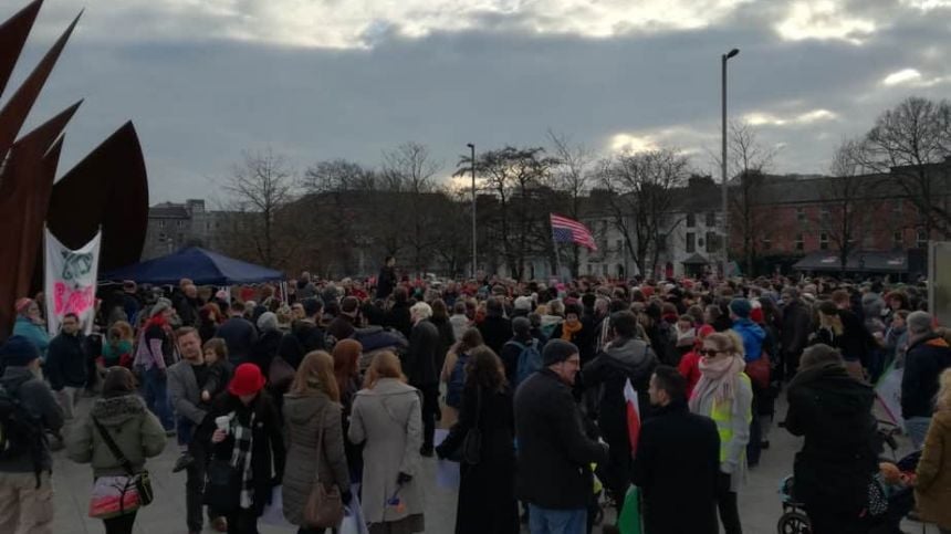 Large turnout at city demonstration against Trump administration