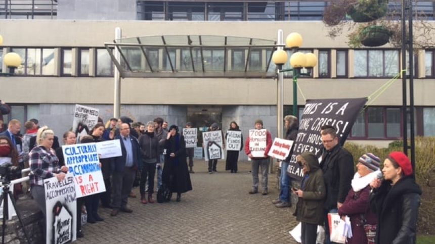 Protestors gather outside City Hall in call to address housing crisis