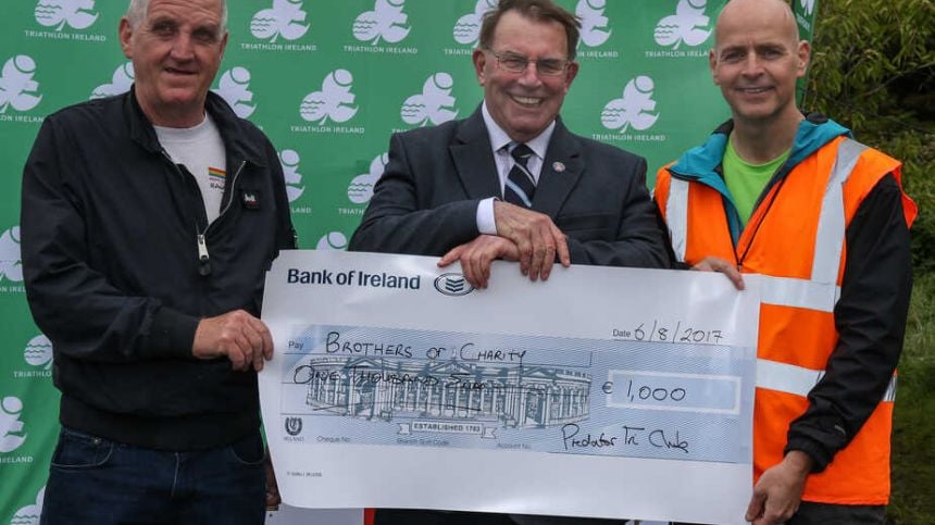 Predator Tri Club Present Cheque To The Brothers Of Charity