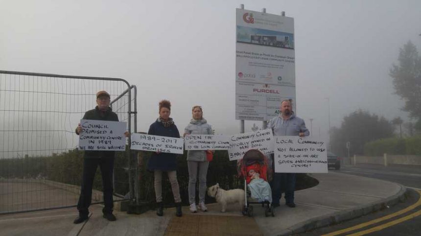 Protestors at Ballinfoile community centre voice opposition to continued closure