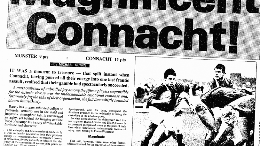 The day Paul Dunne's dad was part of Connacht history