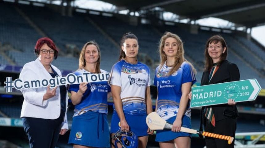 Five Galway players on All Star Camogie Tour