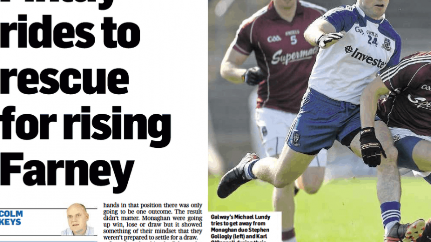 Galway face tricky encounter against Monaghan