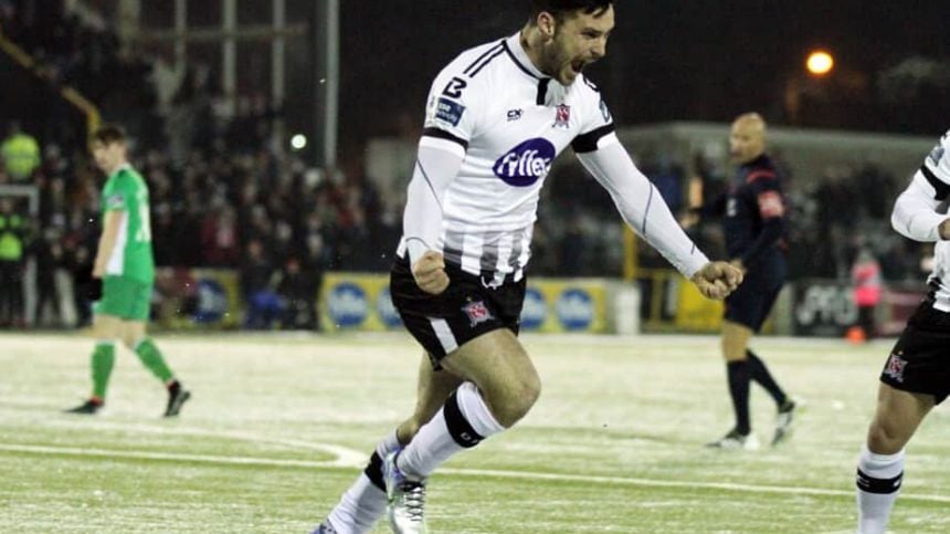 Loughrea's Pat Hoban on the mark for Dundalk