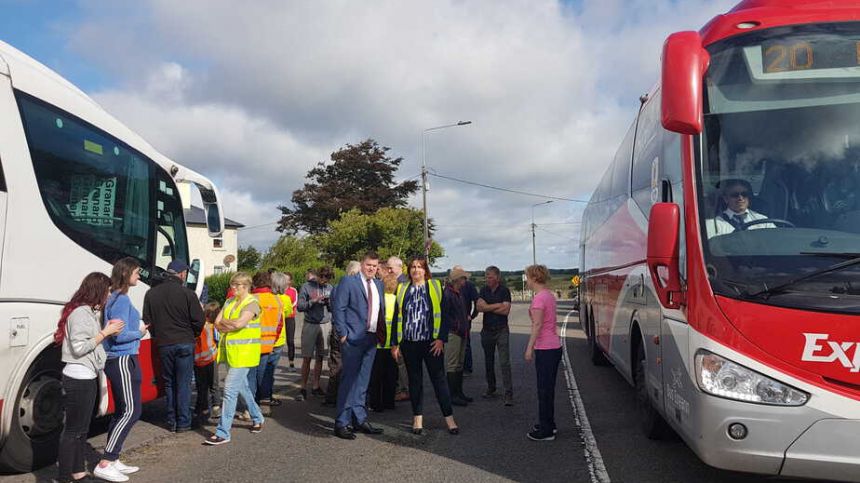 Buses blocked in Kilrickle in campaign to save rural services