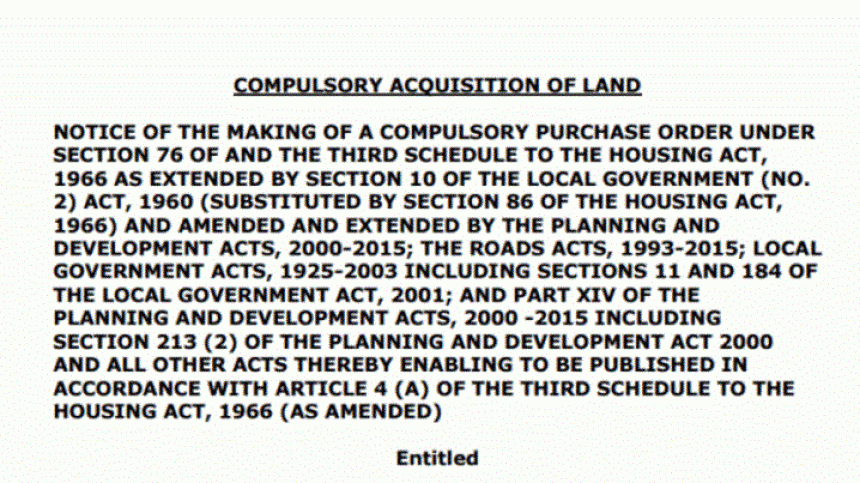 Compulsory Purchase Order lodged for Mountbellew Sewerage Scheme