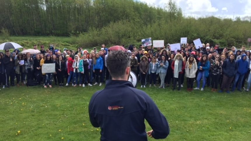 Protest over student rent hikes at Cuirt na Coiribe