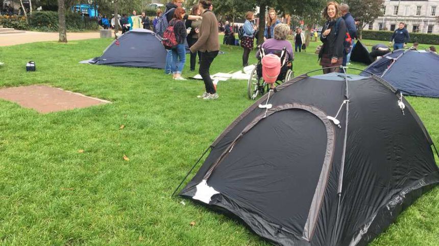 Student Unions highlight Galway's rental crisis in Eyre Square sleepout