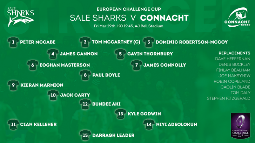 Connacht Team has been Announced to play Sale Sharks