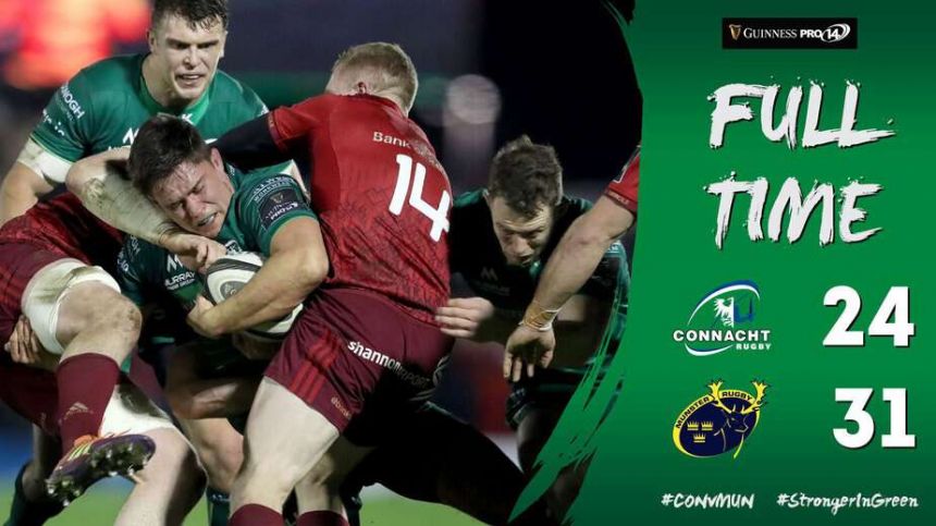 Connacht 24 Munster 31 - Pro 14