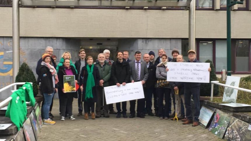 Around 20 campaigners demonstrate at City Hall over Parks Warden Unit