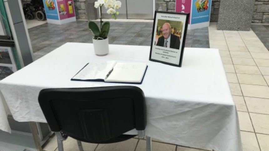 Book of condolence at County Hall for Loughrea area Councillor Michael Fahy