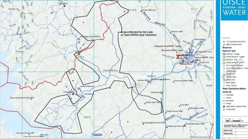 Water restored to Gurraun but rest of Headford to be without for New Year festivities