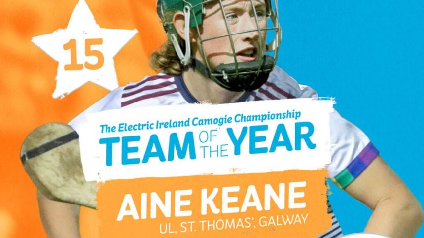 St Thomas' Aine Keane named on Electric Ireland Camogie Third Level Rising Stars Team of the Year.