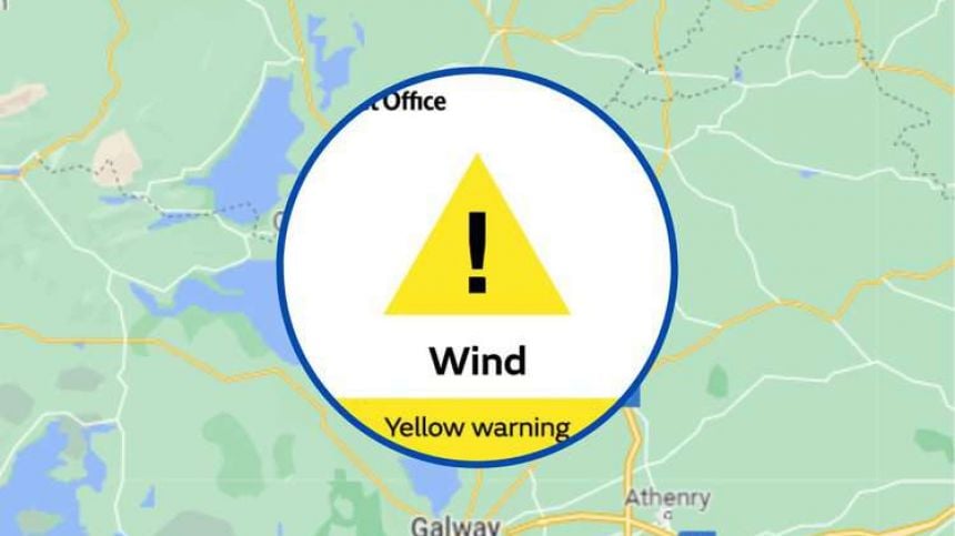 Status yellow wind warning for Galway from 10am tomorrow