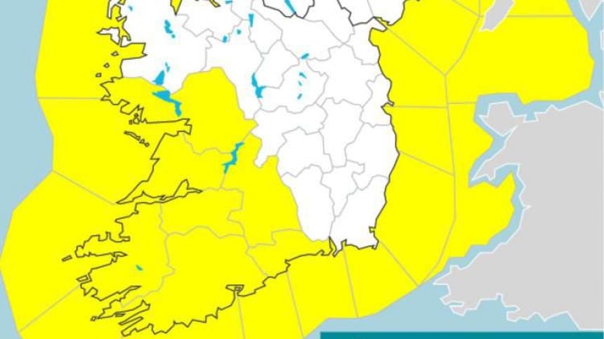 Galway under status yellow rain warning until 3PM