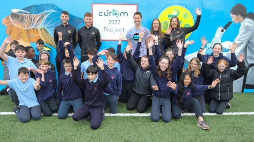 Claddagh National School's mural celebrates community spirit, science and football