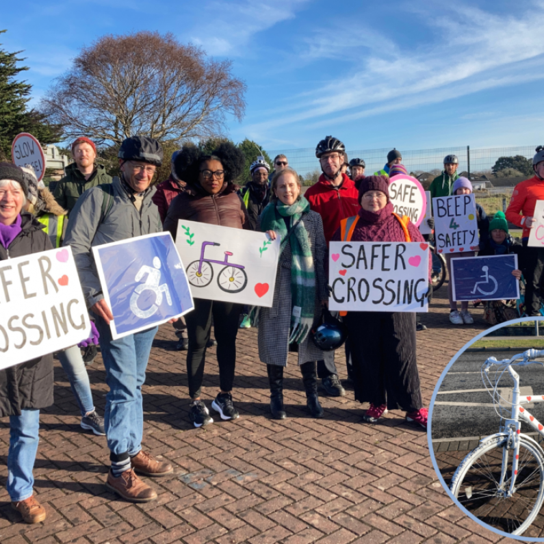 Protest is held at The Skerritt Roundabout over dangerous conditions for cyclists and pedestrians in the city