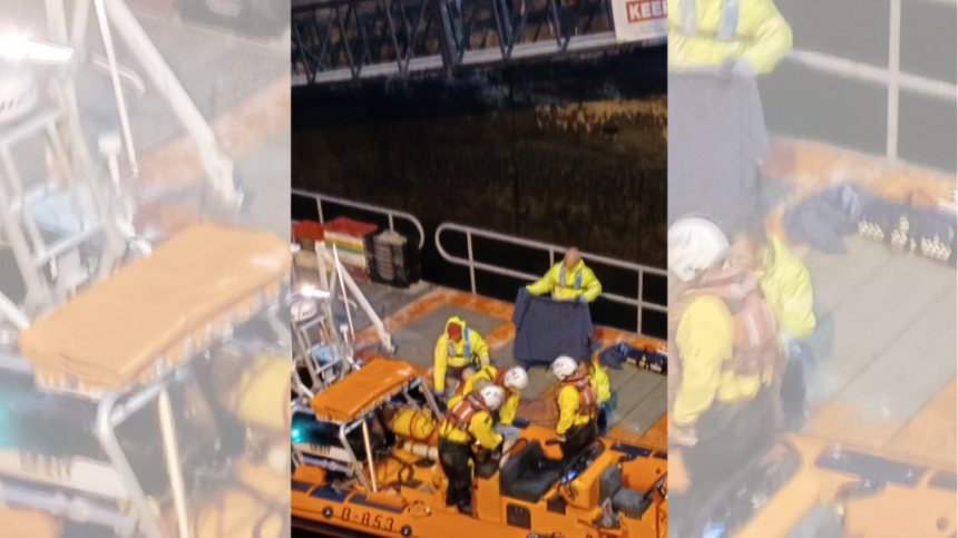 Galway RNLI rescues casualty following fall from Nimmo's Pier in the city.