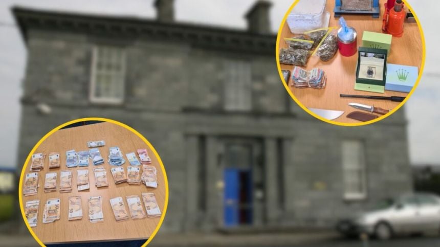 Gardai charge nine people with cash and drug seizure in Ballinasloe