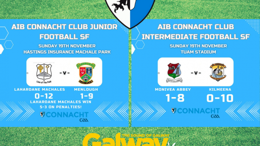 Joy for Monivea/Abbey but heartbreak for Menlough in provincial semi-finals - How it happened - Commentary and Reaction