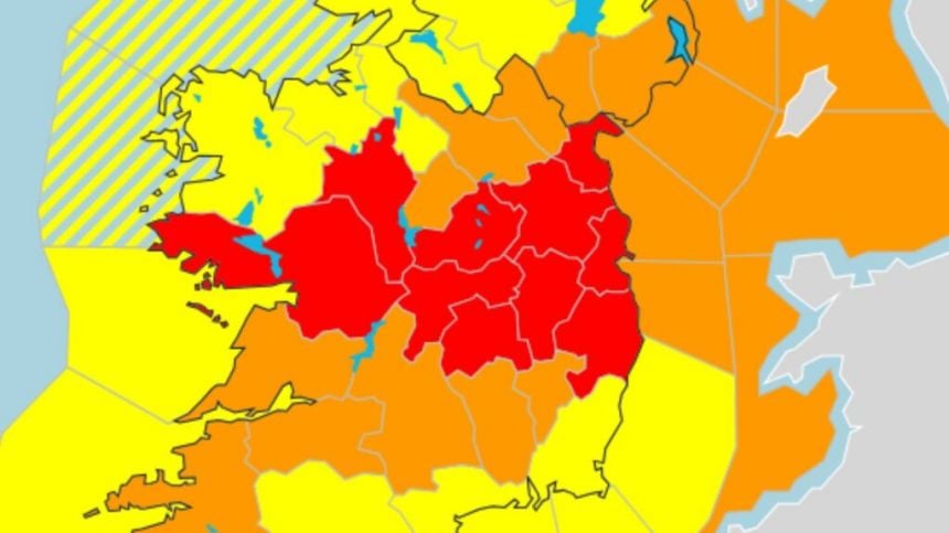 Public transport, courts and schools delayed starts due to red weather warnings