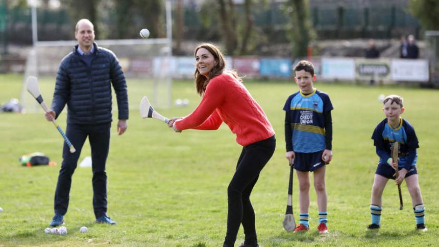 Kate and William try out hurling in Salthill to wrap up their three day visit to Ireland