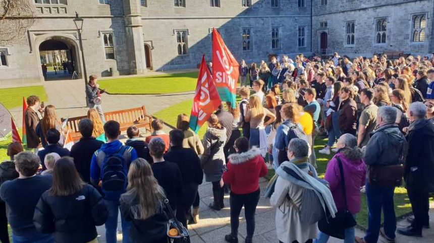 Hundreds attend student protest over rent hikes at NUI Galway