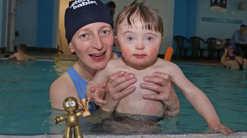 Galway toddler wins Water Babies Little Heroes Award.