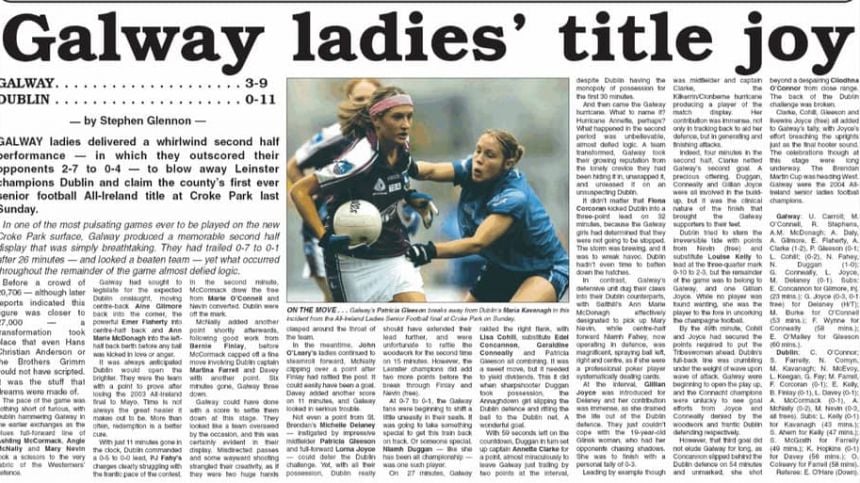 2004 All Ireland Ladies Football Final - Galway 3-9 Dublin 0-11