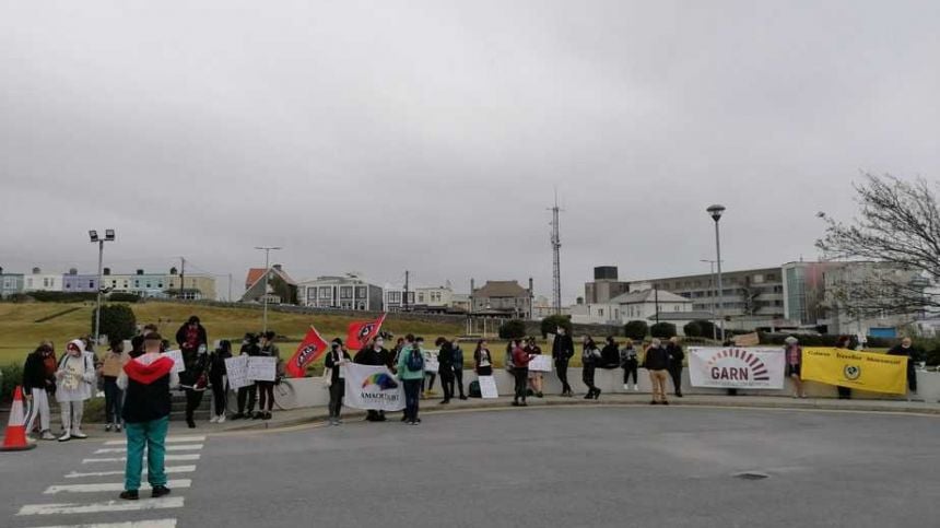 60 people protest at Leisureland against Noel Larkin's Mayoral nomination