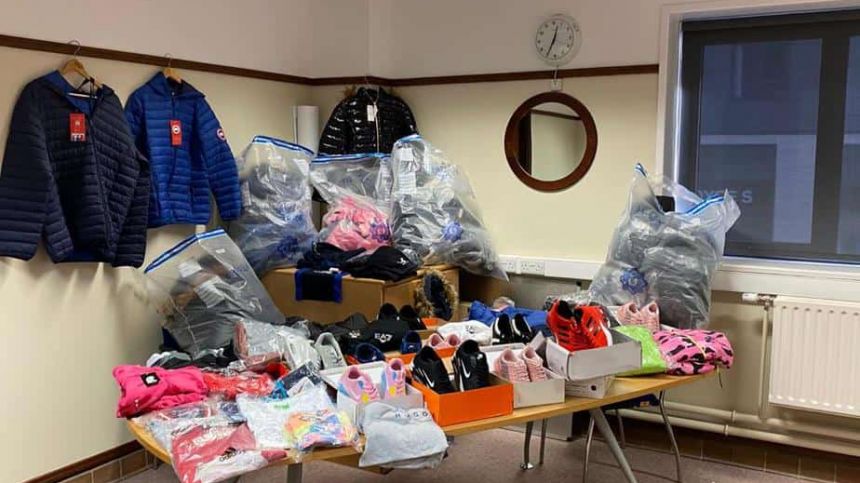 Gardaí seize suspected counterfeit clothing and footwear in Tuam