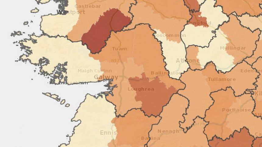 Covid-19 incidence rate in Loughrea double county average