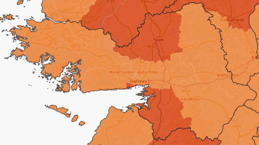 Galway Electoral areas, show sharp increase in Covid-19 incidence rates per 100,000