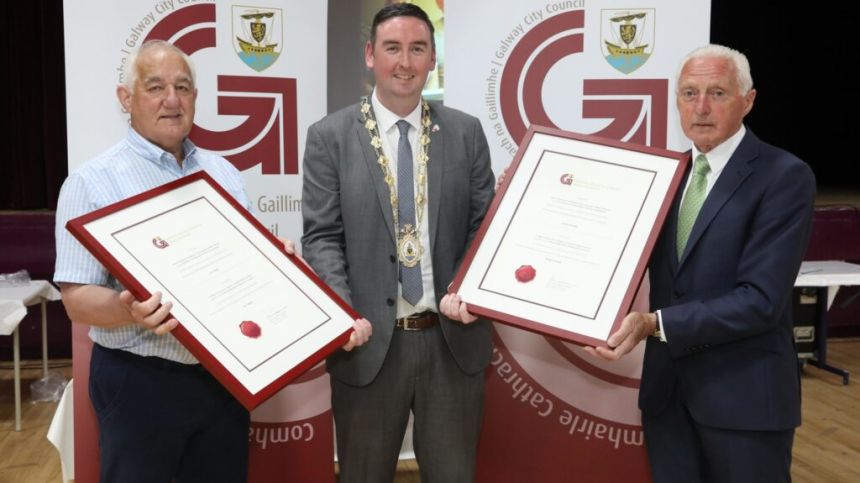 Two Galway Hibernians volunteers honoured by the Mayor of Galway City