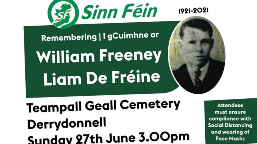 Centenary commemoration marking death of IRA Captain to take place in Athenry tomorrow