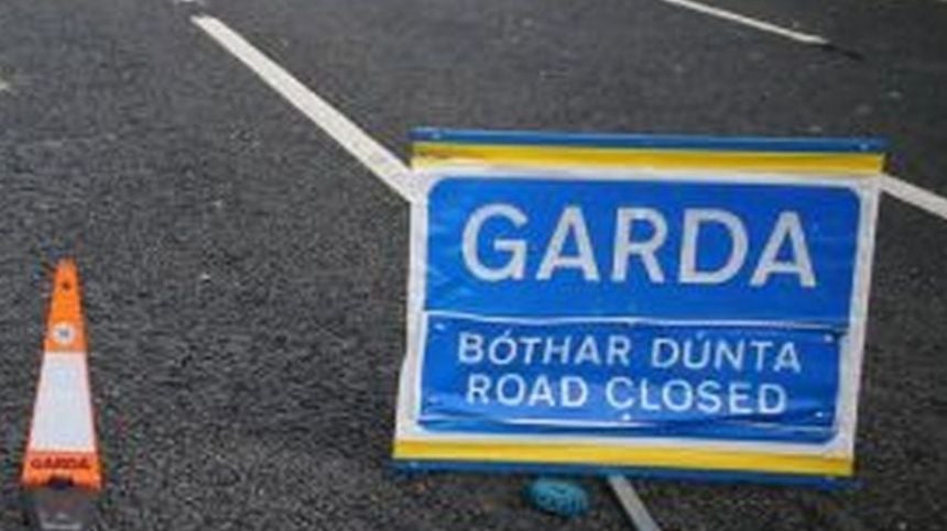 A pedestrian has died following a traffic collision on the N84 this morning