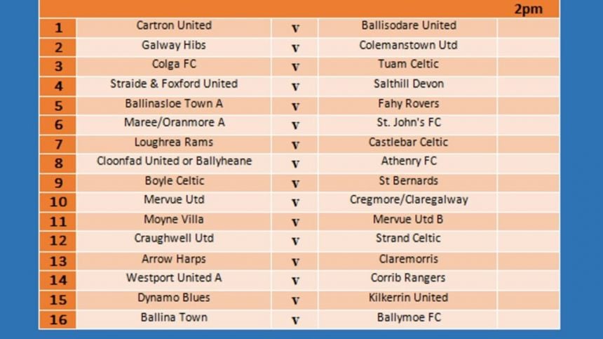 SOCCER: Connacht FA Cup Round 4 Fixtures