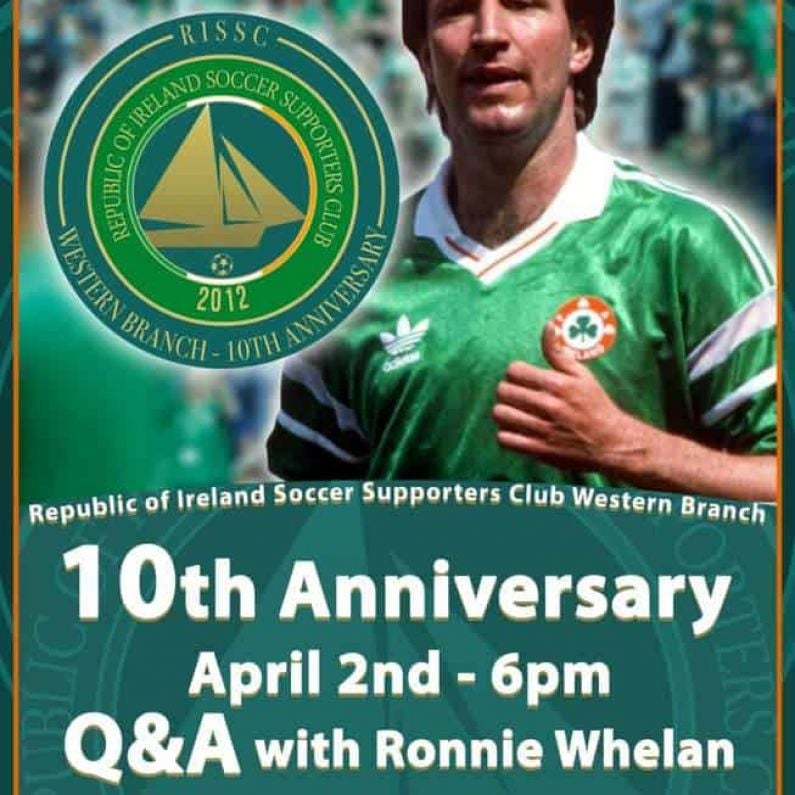 Republic of Ireland Soccer Supporters Club (Western Branch) celebrates ten years on Saturday with Special Event at An Pucan