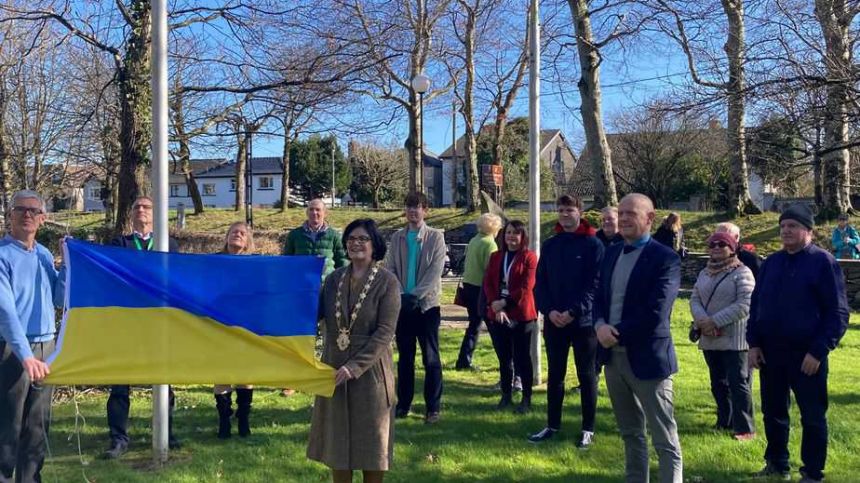 Ukrainian flag raised at City Hall in mark of solidarity