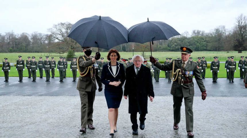 Renmore Barracks provides Guard of Honour at Ambassadors ceremony at Aras an Uachtarain