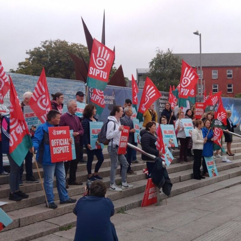 30 SIPTU community workers protest in Eyre Square over pay