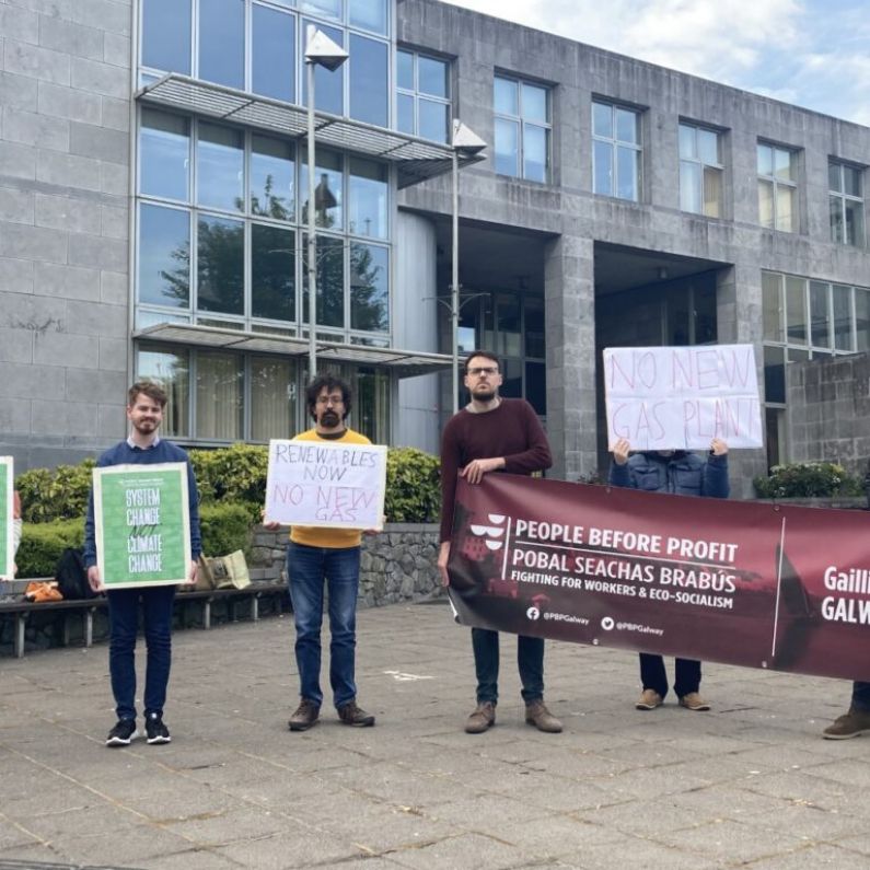 Protestors turn out at County Hall over gas-powered plant near Loughrea