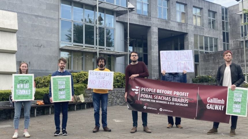 Protestors turn out at County Hall over gas-powered plant near Loughrea