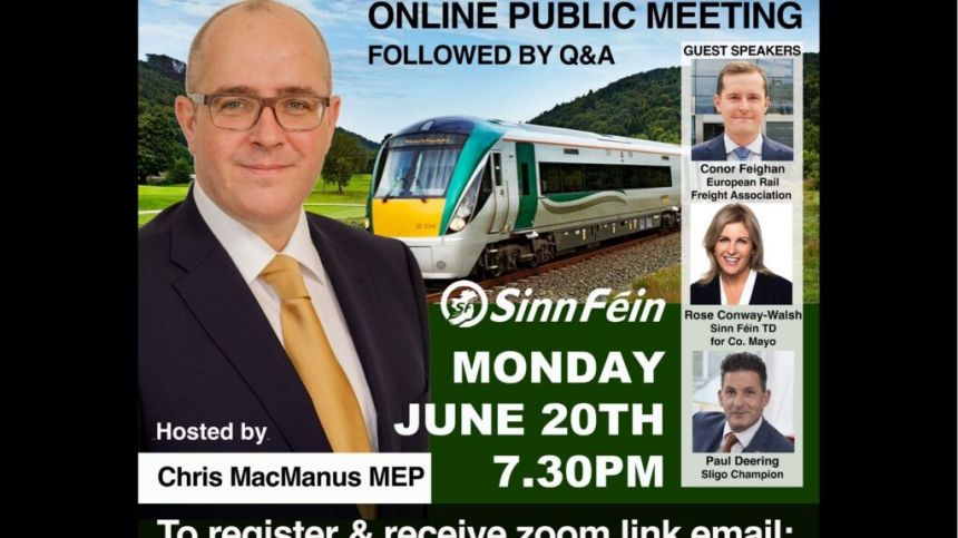 Local MEP to host meeting on Western Rail Corridor