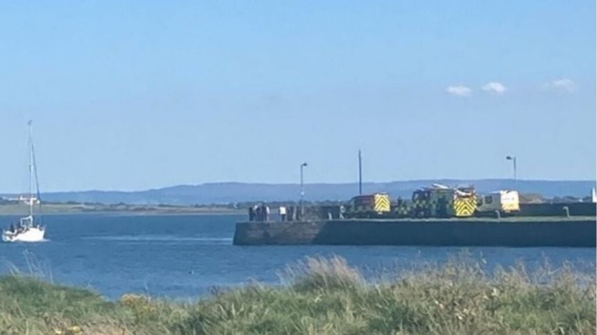 Emergency services rescue man from water near the Claddagh