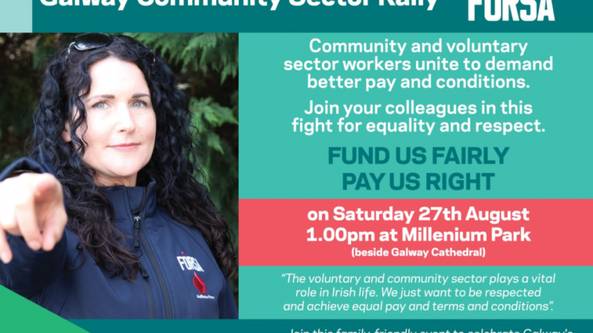 Fórsa community and voluntary workers to hold protest in city over conditions