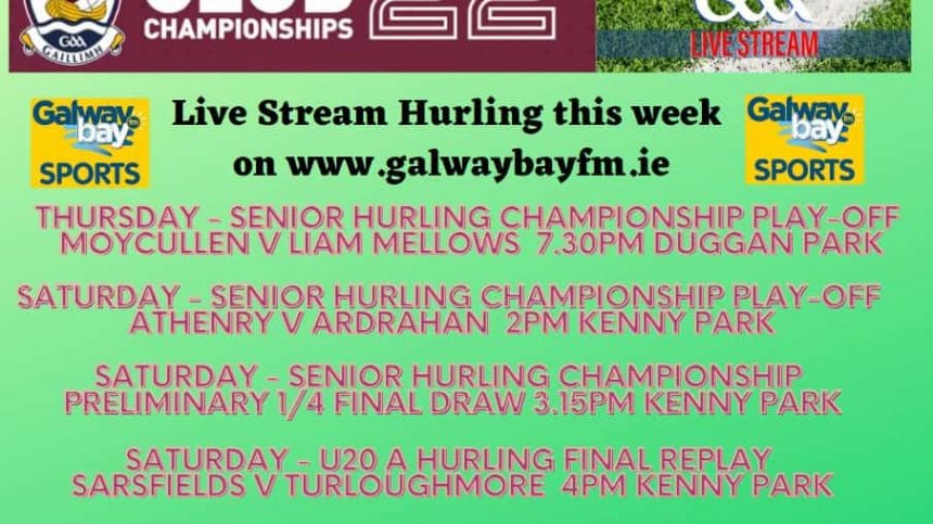 Galway Bay FM to stream 5 hurling games on-line this week